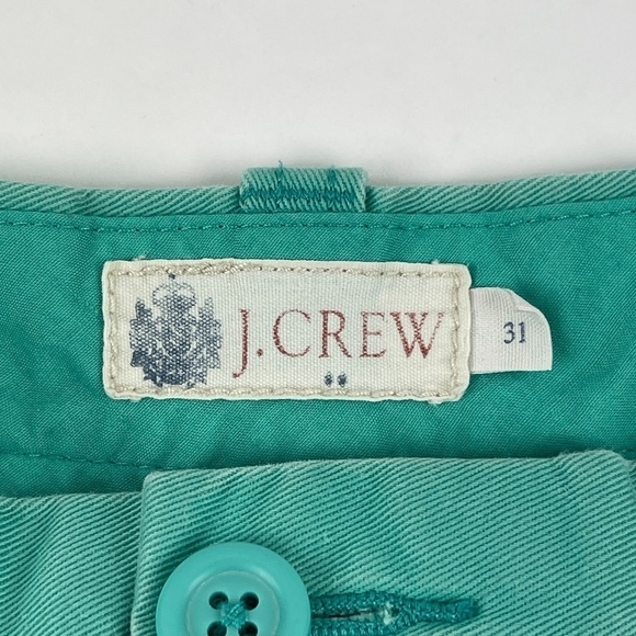 J Crew Shorts Mens Size 31 Green Flat Front Pockets - Picture 2 of 8